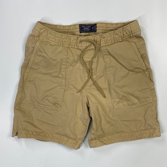 Abercrombie & Fitch Khaki Drawstring Stretch Chino Shorts Size XS - Picture 1 of 8